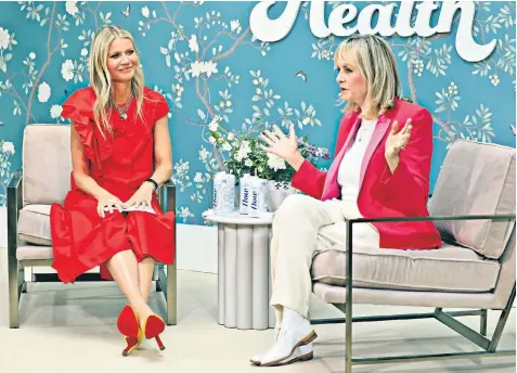 ??  ?? Gwyneth Paltrow and Twiggy on stage at In Goop Health in London, the first health summit outside the US