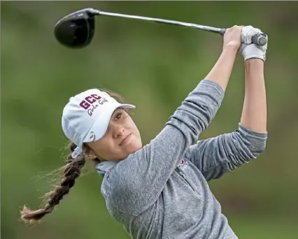 ?? Steph Chambers/Post-Gazette ?? Greensburg Central Catholic's Meghan Zambruno, like plenty of other golfers, is trying to close out her high school career with a WPIAL championsh­ip.