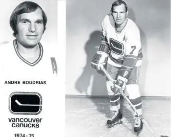  ?? VANCOUVER CANUCKS ?? Andre Boudrias led the Vancouver Canucks in scoring for four of their first five seasons.