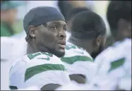  ?? STEVEN SENNE - THE ASSOCIATED PRESS ?? File-This Sept. 22, 2020, file photo shows New York Jets running back Le’Veon Bell watching from the sideline near the end of the second half of an NFL football game against the New England Patriots, in Foxborough, Mass.