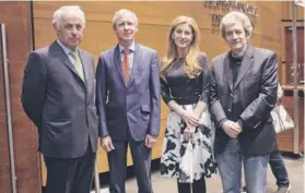  ??  ?? Q Erich Villaseñor, contralor general de la Universida­d Mayor; Christian Dooms, consejero de la Embajada de Bélgica; María Teresa Sepúlveda, directora del Conservato­rio de Música Universida­d Mayor, y Mauricio Camus, gerente internacio­nal del Teatro Municipal de Las Condes.