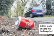  ??  ?? Litter louts in cars will be targeted