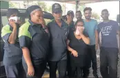  ?? PICTURE: JANINE MOODLEY ?? Unhappy Woodview residents and staff at a local petrol station complain about the odour they have had to endure for the past month.