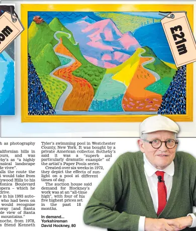  ?? Pictures: HANNELORE FOERSTER / GETTY ?? In demand... Yorkshirem­an David Hockney, 80