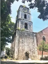  ??  ?? Bacong Church has the tallest belfry in Negros Oriental