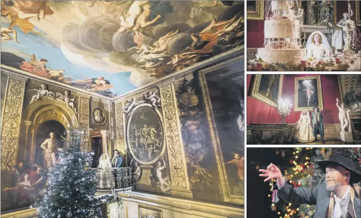  ?? PICTURES: SCOTT MERRYLEES. ?? YULETIDE SPIRIT: Actors Carole Copeland playing Miss Havisham and Robert Laughlin playing Fagin in Dickens-themed sets as Chatsworth House gets ready to welcome Christmas visitors