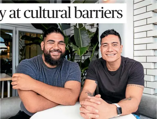  ?? ABIGAIL DOUGHERTY/STUFF ?? Artist Ho¯ hua Ropate Kurene and chef Uelese Mua are driving a Pasifika revolution at Auckland’s Euro, mixing artwork, left, with dishes such as yellowtail kingfish, below left, and salt and pepper crispy pigs-ears.