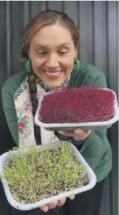  ?? ?? With a successful crop of microgreen­s.