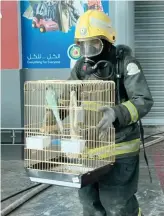  ?? Supplied ?? A Civil Defense crew in Alkhobar rescued animals including cats, dogs and fish from Pets Houses, a pet supplies store in the largest commercial complex in the Eastern Province.