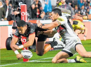  ?? Photo / Photosport ?? Warriors tryscoring machine David Fusitu’a is a finals rookie.