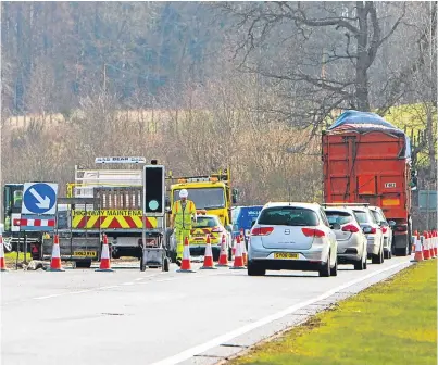  ?? Picture: Steve MacDougall. ?? Roadworks are the new normal for now on the A9.