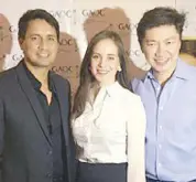  ??  ?? Actor Richard Gomez and wife, Rep. Lucy Torres Gomez, with their dentist, Dr. Steve Mark Gan of GAOC