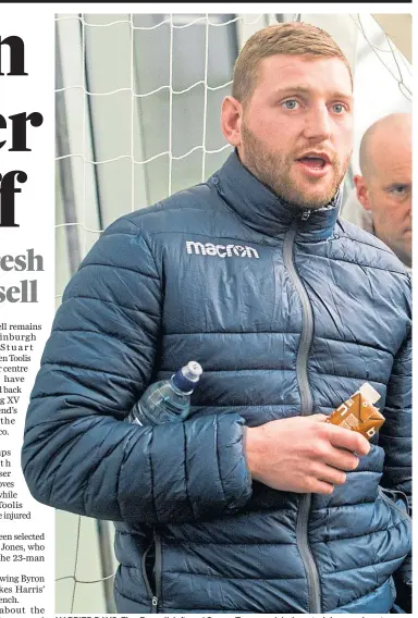  ??  ?? HAPPIER DAYS: Finn Russell, left, and Gregor Townsend during a training session at Oriam in the middle of last season’s Six Nations campaign; Russell has played no part in this year’s Six Nations