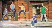  ?? JUSTIN WALTON ?? From left: Laurel Dobrozsi (Anybodys), Jordan Thomas Burnett (Action), Allyn Bessee (Diesel), Jarrett R. Crowthers (Baby John) and Riley Vogel (Snowboy) in La Comedia Dinner Theatre’s production of “West Side Story.”