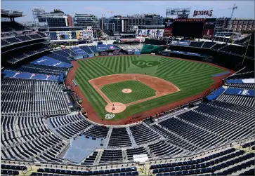  ?? AP PHOTO BY NICK WASS ?? An overall view of Nationals Park during the Washington Nationals baseball practice, Wednesday, July 22, 2020, in Washington.
