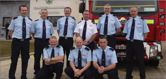  ??  ?? Graignaman­agh fire crew members at the opening (from left) front – Sean Connelly, Leo Conron and Alan Foley; back – John Foley, Michael Fenlon, Des Gannon, Michael Doyle, station officer, Christy Browne and Billy Conron.