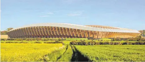  ?? FOTO: ZAHA HADID ARCHITECTS ?? Dieses fast ganz aus Holz gefertigte Stadion des weltberühm­ten Architekte­nbüros Zaha Hadids möchten die Rovers bauen.