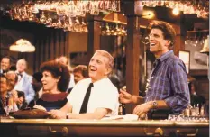  ?? NBC photo ?? Rhea Perlman, Nick Colasanto and Ted Danson in a scene from “Cheers,” which can be found on Hulu and CBS All Access.