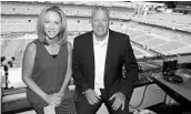  ?? RON SCHWANE/ASSOCIATED PRESS ?? Beth Mowins handled play-by-play duties alongside analyst Rex Ryan for Monday night’s Broncos-Chargers game.