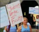  ?? ADAM FARENCE — DIGITAL FIRST MEDIA ?? Students, along with faculty, picketed on West Chester University’s campus Wednesday.