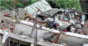  ??  ?? Remains of the controvers­ial five storey builidng at Bhuwelikad­a