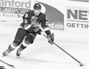  ?? PHOTO COURTESY OF THE ORLANDO SOLAR BEARS ?? Solar Bears forward Patrick Watling controls the puck during Orlando’s 2nd consecutiv­e loss to Kalamazoo.