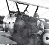  ?? SANTHYA MALIK ?? Hardit Singh Malik with a Sopwith Camel in 1917.