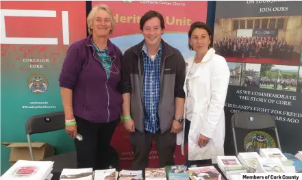  ??  ?? Members of Cork County Council’s heritage unit at their stall during last weekend’s Cork Summer Show.