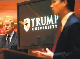  ?? Bebeto Matthews / Associated Press 2005 ?? Donald Trump promised his university offered the secrets of real estate success, but ex-students say they were taught nothing useful.