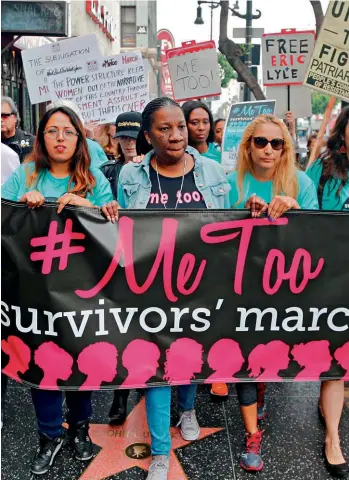  ?? AP ?? Una marcha del movimiento #MeToo en Los Ángeles.