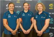  ??  ?? The White Ferns’ big three: Suzie Bates, left, Amy Satterthwa­ite and coach Haidee Tiffen.