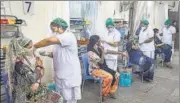  ?? PTI ?? Beneficiar­ies receive Covid-19 vaccines in Mumbai.