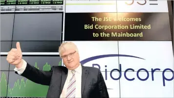  ?? PHOTO SUPPLIED ?? Bidcorp’s chief executive Bernard Berson says that its businesses continue to perform well across the world, with solid organic growth in home currencies in very low inflation environmen­ts.