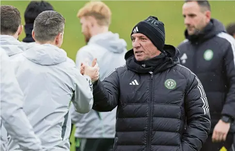  ?? ?? DERBY BOOST: Celtic manager Brendan Rodgers is hopeful of having skipper Callum McGregor back to face Rangers.