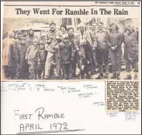  ??  ?? Hinckley Ramblers very first ramble as recorded in The Hinckely Times in April 1972, from Burbage and back, on July 8.