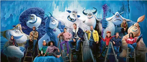  ??  ?? The cast of “Smallfoot”: Ely Henry, LeBron James, Yara Shahidi, Zendaya, Channing Tatum, Common, James Corden, Jimmy Tatro, Gina Rodriguez