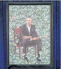  ?? OLIVIER DOULIERY/TRIBUNE NEWS SERVICE FILE PHOTO ?? A portrait of former U.S. president Barack Obama features a lot of plant life as the backdrop surroundin­g the former leader.