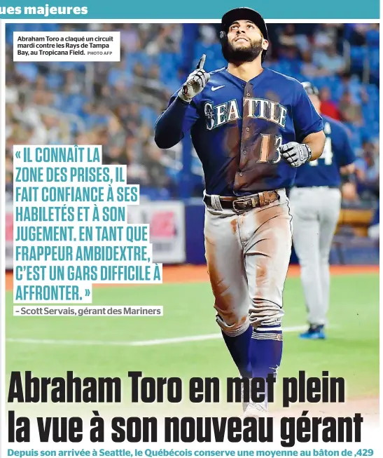  ?? PHOTO AFP ?? Abraham Toro a claqué un circuit mardi contre les Rays de Tampa Bay, au Tropicana Field.