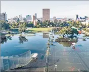  ?? AFP ?? A sports field under water days after heavy rains in Durban.