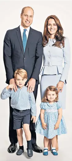  ??  ?? The Duke and Duchess of Cambridge’s Christmas family portrait by Chris Jackson