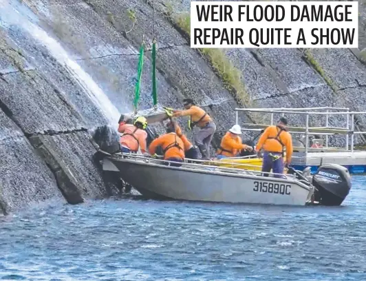  ?? Picture: Townsville City Council ?? Work on Black Weir.