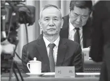  ?? Mark Schiefelbe­in / Associated Press ?? Chinese Vice Premier Liu He, Beijing’s economy czar, will visit Washington soon for talks aimed at ending a costly tariff war.