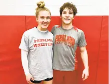  ?? TOMHOUSENI­CK/ THE MORNING CALL ?? Parkland wrestling siblings Paige and Luke Yatcilla have grown closer since Paige joined the Trojans program in February.