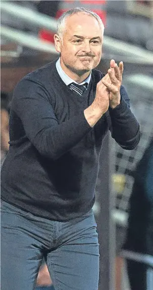  ??  ?? Ray McKinnon was pleased with the response from United’s kids against Montrose.