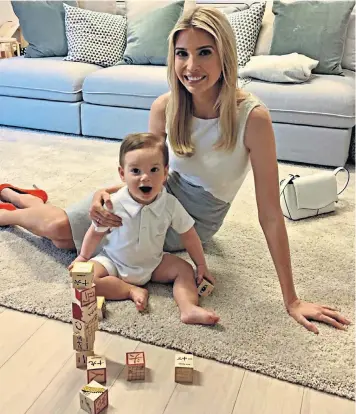  ??  ?? Ivanka Trump with her son Theodore. She said postnatal depression made her feel ‘like I was not living up to my potential as a parent’