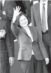  ?? AFP FILE PHOTO ?? President Tsai Ing- wen is Taiwan’s first female head of state