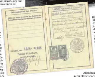  ??  ?? Entrada al Reino Unido
Permiso de entrada al Reino Unido desde Danzig, emitido en noviembre de 1938