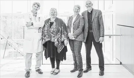  ?? RICH BLENKINSOP­P, MEMORIAL UNIVERSITY OF NEWFOUNDLA­ND THE CANADIAN PRESS ?? The team that identified the cause of the “Newfoundla­nd curse.” Sean Connors, left, Kathy Hodgkinson, Terry-Lynn Young and Daryl Pullman.