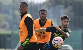  ?? ?? Gabriel Jesus (centre) has returned to training with Arsenal but is unlikely to feature against Fulham. Photograph: Stuart MacFarlane/Arsenal/Getty Images