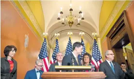  ?? EFE ?? El presidente de la Cámara de Representa­ntes, Paul Ryan durante una conferenci­a de prensa, la semana pasada en Washington, Estados Unidos.